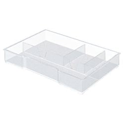 Sorteertray leitz plus wow transparant 4 compartimenten polystyreen