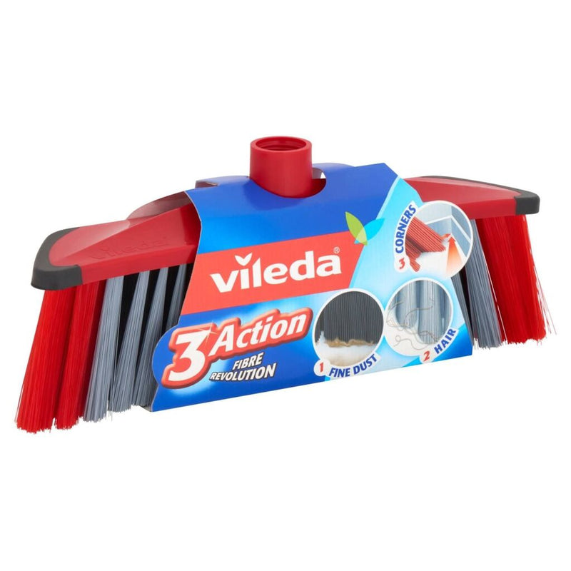 Load image into Gallery viewer, Vileda 3action bezem binnen rood grijs
