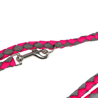 Load image into Gallery viewer, Trixie hondenriem cavo verstelbaar fuchsia grijs

