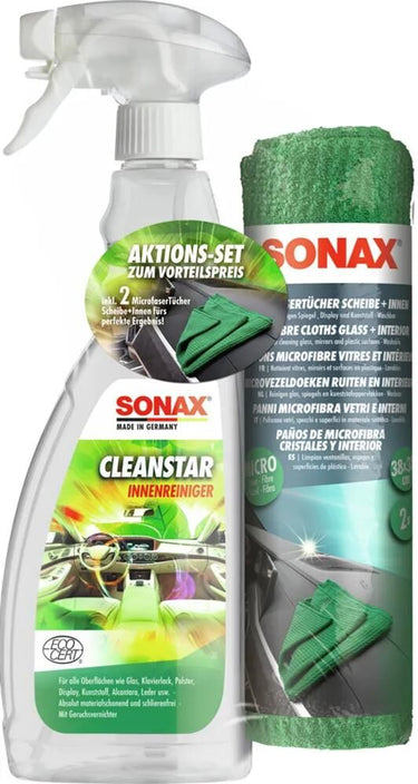 Sonax aktions-set cleanstar ecocert+microfasertücher clean-star-set 750 ml