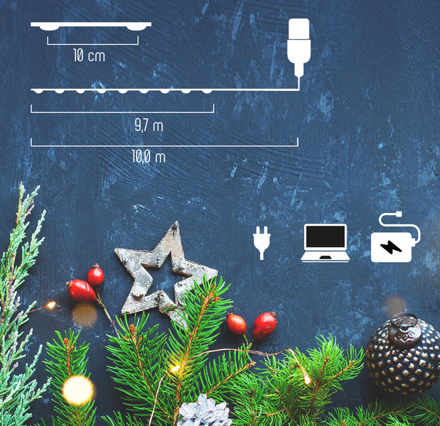 Load image into Gallery viewer, Westcott ac-cl10001 clauss led-lichtslinger 100 led #039;s 10 m warm wit
