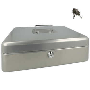 Westcott geldkist - 301x242x91mm - zilvergrijs - kunststof inzet met 5 vakken - ac-e51002-zi