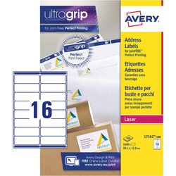Avery adresetiketten voor laserprinters l7162-100 99,1x33,9mm