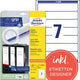 Insteekkaarten blockout avery l7702-25 192x39mm ultra wit kleurcodering 7x25vel