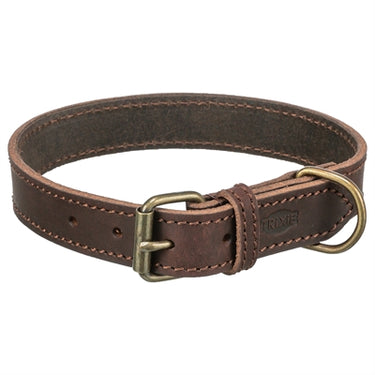 Trixie halsband hond rustic vetleer donkerbruin
