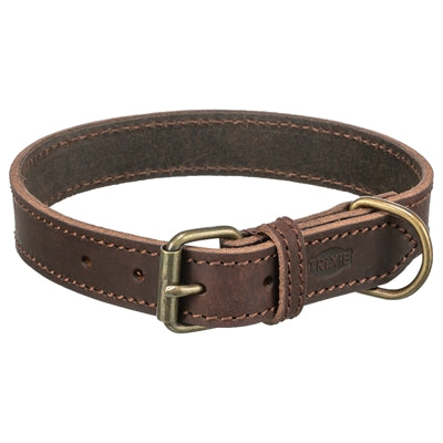 Load image into Gallery viewer, Trixie halsband hond rustic vetleer donkerbruin
