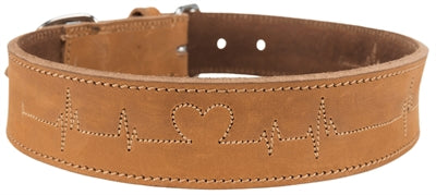 Trixie halsband hond rustic vetleer heartbeat bruin