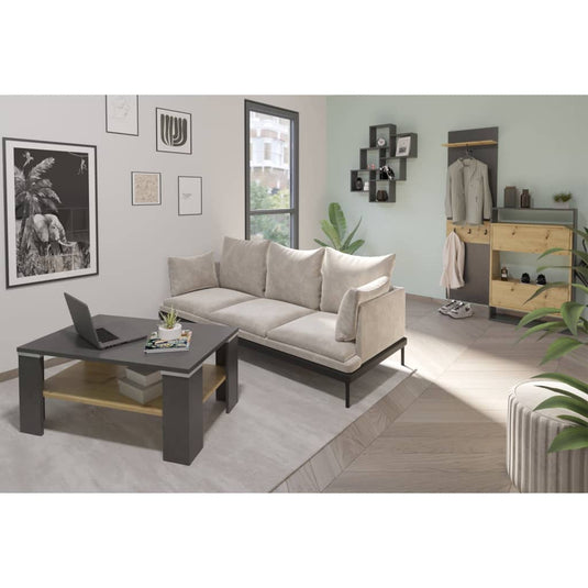 Fmd kapstok wandgemonteerd met schap 50x23x188 cm matera artisan eiken