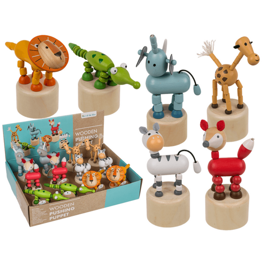 Dsp houten drukfiguren, dieren. 6 assort