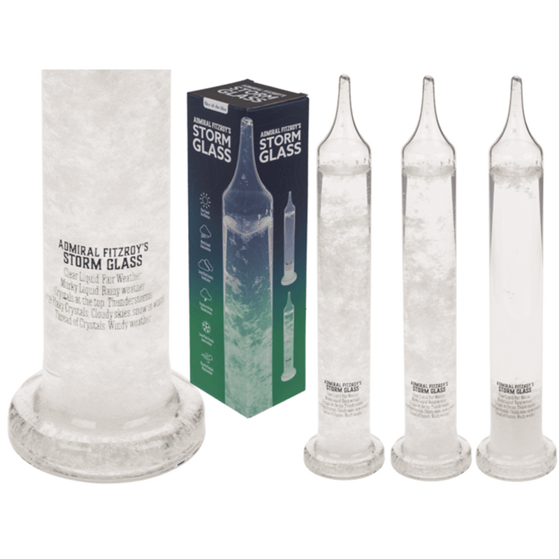 Load image into Gallery viewer, Storm glass 6 x 28 cm in display.
