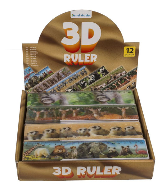 Dsp lineaal wilde dieren, 21 cm. 12 ass.