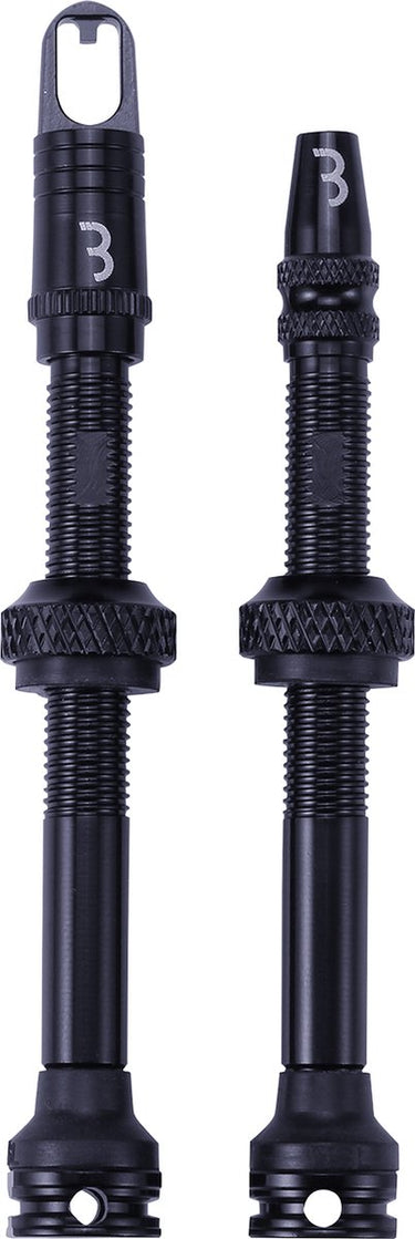 Bbb cycling tubeless ventiel set voor mtb en racefiets - aluminium tubeless valve - al valves - 60 mm - zwart - bti-160