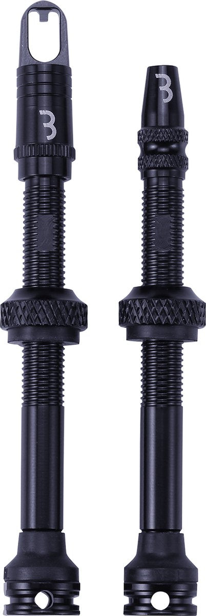 Bbb cycling tubeless ventiel set voor mtb en racefiets - aluminium tubeless valve - al valves - 60 mm - zwart - bti-160