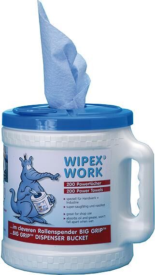 Nordvlies poetsrol wipex-work m big grip dispenser bucket wipex work