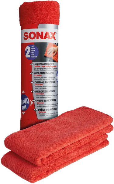 Sonax microfasertuch außen - der lackpflegeprofi microfibre cloth outside pckg. 2 pieces