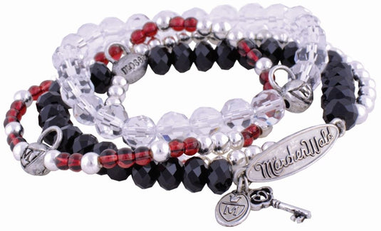 Sprookjesbos: armband zwart-rood (3 st)