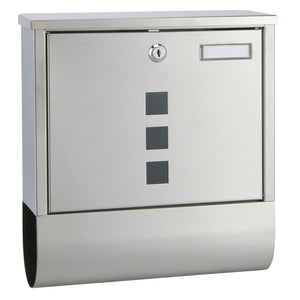 Hi brievenbus met krantenhouder 30,5x9,6x33,5 cm roestvrij staal