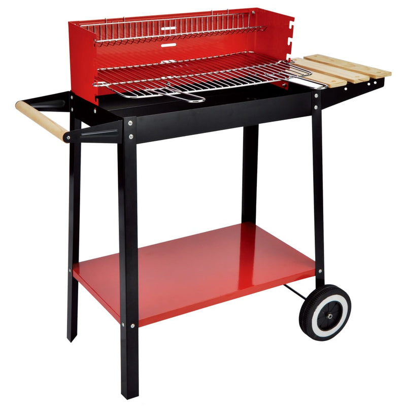 Load image into Gallery viewer, HI HI Barbecuewagen houtskool 88x44x83 cm rood
