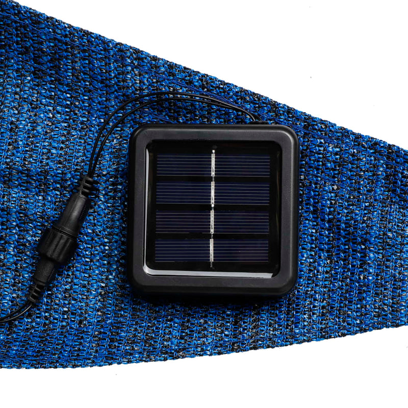 Load image into Gallery viewer, HI HI Zonnezeil met 100 LED's 3,6x3,6x3,6 m lichtblauw
