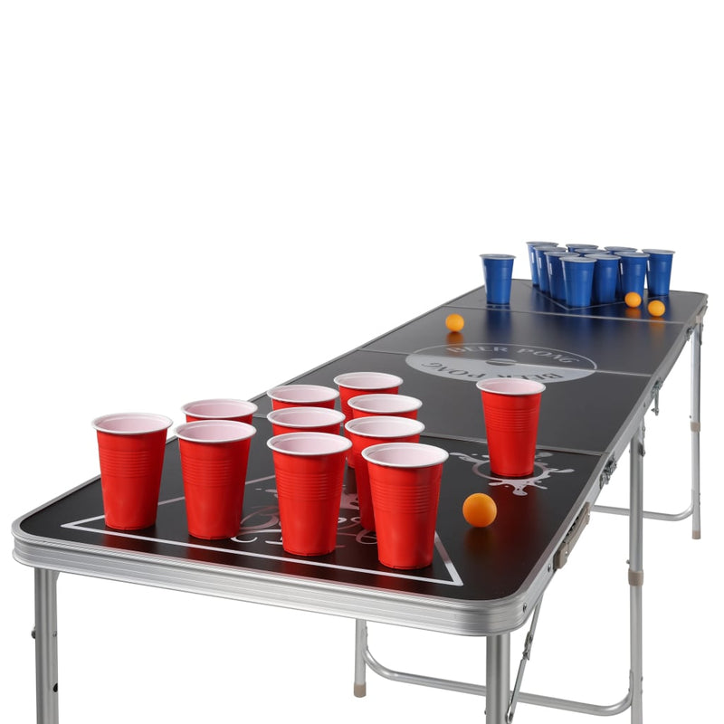 Load image into Gallery viewer, Hi bierpongtafel inklapbaar en verstelbaar zwart
