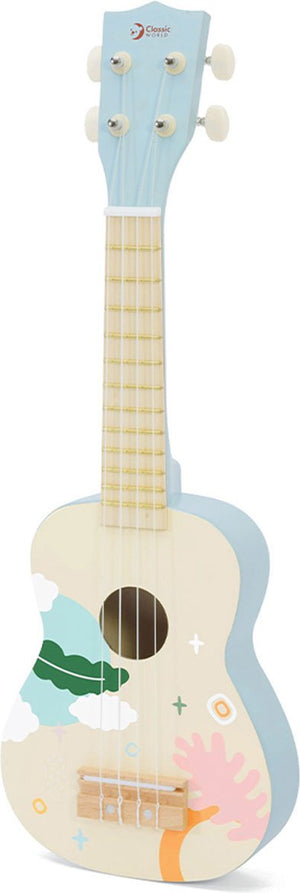 Classic world houten ukelelegitaar voor kinderen blauw - uni