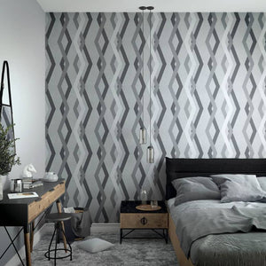 Noordwand behang topchic graphic lines diamonds grijs en zwart