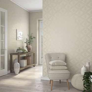 Noordwand behang topchic tone on tone diamonds metallic beige