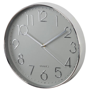 Hama wandklok elegance ø 30 cm geluidsarm zilver grijs