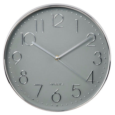Hama wandklok elegance ø 30 cm geluidsarm zilver grijs