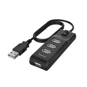 Hama usb-hub 4-poorts usb 2.0 480 mbit s aan uit-schakelaar