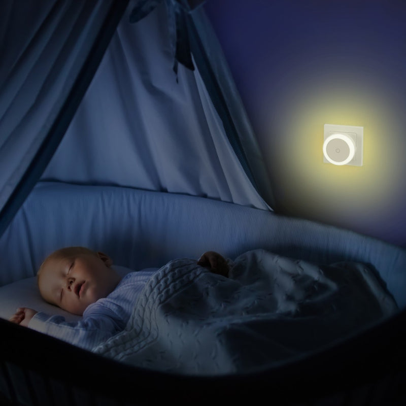 Load image into Gallery viewer, Hama led-nachtlampje touch switch voor stopcontact aanraakknop warm licht
