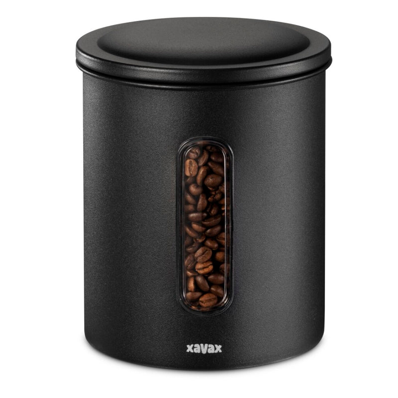 Load image into Gallery viewer, Xavax koffieblik voor 500 g bonen of 700 g poeder luchtdicht aromadicht zw
