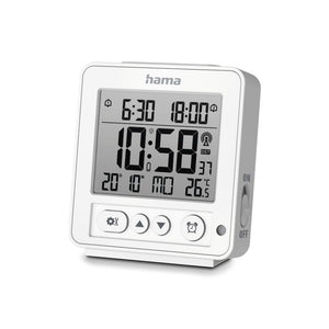 Hama digitale radiogestuurde lcd wekker rhodos wit