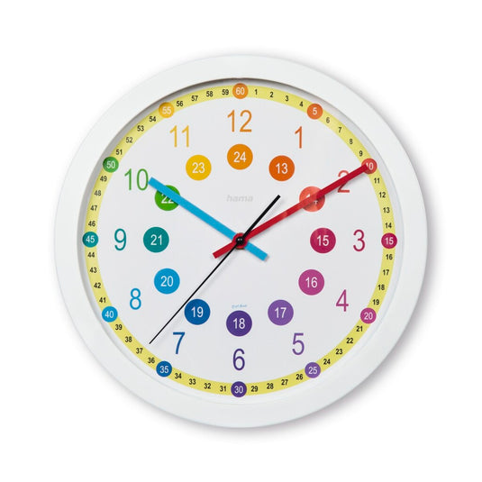 Hama kinder wandklok sal tikt niet 30 cm multicolor wit