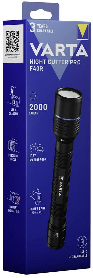Varta night cutter pro f40r rech. box 18922101111 zaklamp 2000 lm