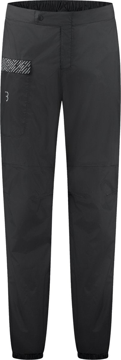 Bbb cycling rainshield waterdichte regenbroek dames en heren - fiets regenbroek met rits - regenpak 10000mm waterdicht en winddicht - zwart - maat m-l - bbw-449