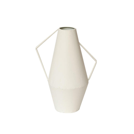 House of nature vaas cadiz metal 26cm wit