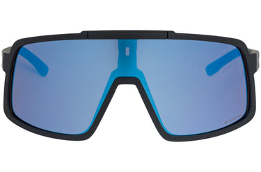 Sweep fietsbril zwart blauw lens