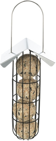 Load image into Gallery viewer, Trixie mezenbollenhouder met dak 4 bollen metaal zwart
