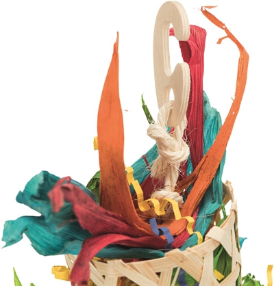 Trixie vogel natuurspeelgoed aan sisalkoord palmblad maislies