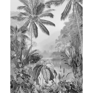 Komar fotobehang lac tropical black white 200x270 cm