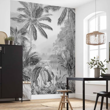 Komar fotobehang lac tropical black white 200x270 cm