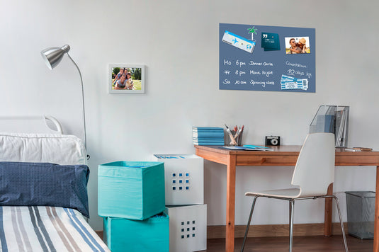 Sigel si-b1207 glasmagneetbord be!board gepoederd blauw 600x400x9mm incl. 2 magneten