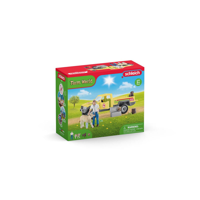 Afbeelding laden in galerijviewer, Schleich farm world speelfigurenset dierenartsbezoek op de boerderij
