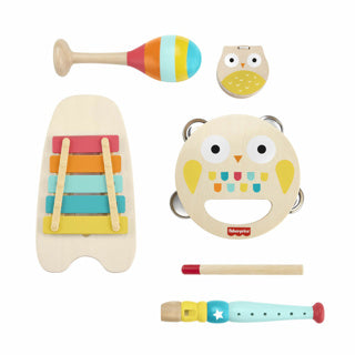 Load image into Gallery viewer, Mattel fisher price houten speelgoed muziek instrumenten cadeau set
