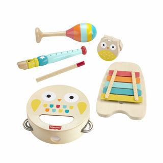 Load image into Gallery viewer, Mattel fisher price houten speelgoed muziek instrumenten cadeau set

