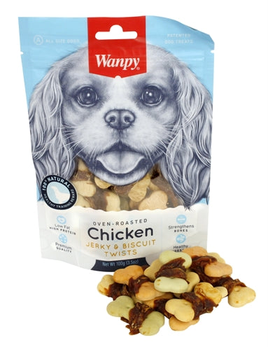 Load image into Gallery viewer, Wanpy Oven-roasted chicken jerky biscuit twists

