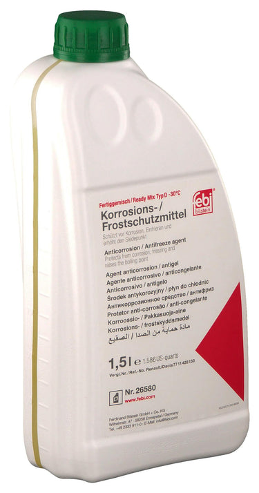 Febi bilstein radiatorbeschermingsmiddel ready mix typ d antifreeze type d ready mix renault 1.5l