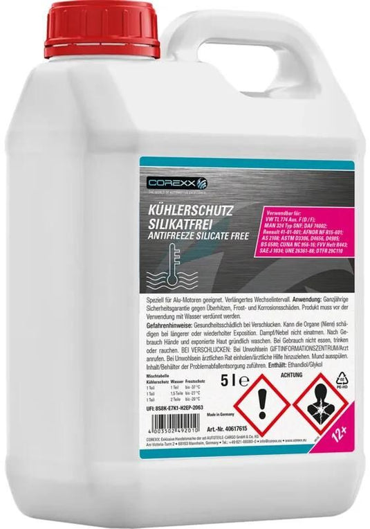 Corexx radiatorbeschermingsmiddel silikatfrei g12+ anti-freeze silicate-free (g12+) 5l