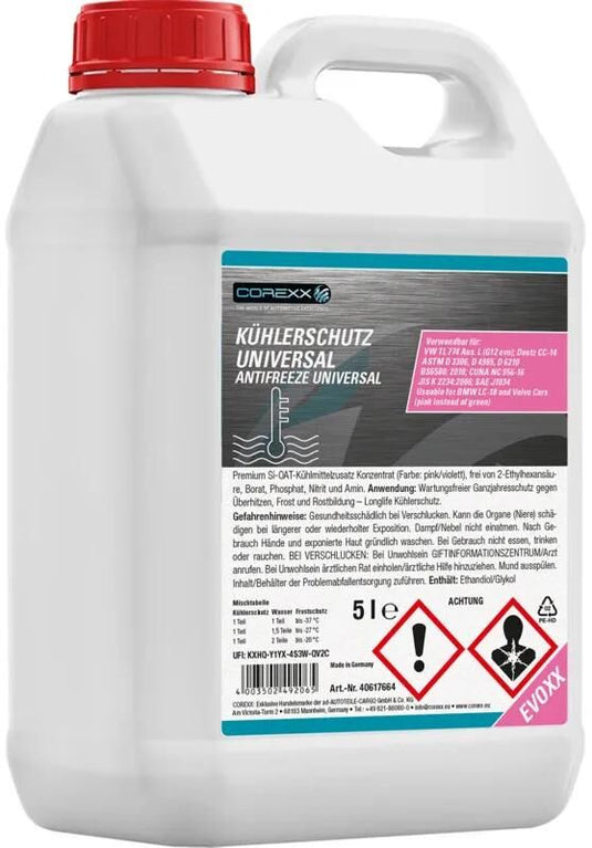 Corexx radiatorbeschermingsmiddel uni evoxx anti-freeze 5 l universal evoxx